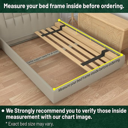 Treaton, 0.68-Inch Vertical Wooden Bunkie Board/Bed Slats, Queen, Beige