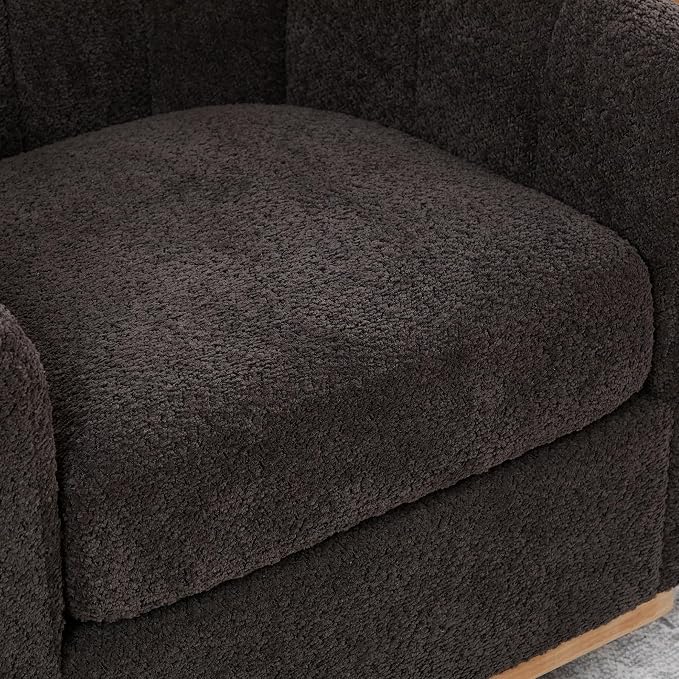 Swivel Barrel Chair Set of 2, 360 Degree Round Swivel Accent Chair for Living Room, Mid Century Modern Upholstered Accent Chair,Comfy Tufted Sofa Armchairs for Bedroom,Nursery,Boucle,Charcoal