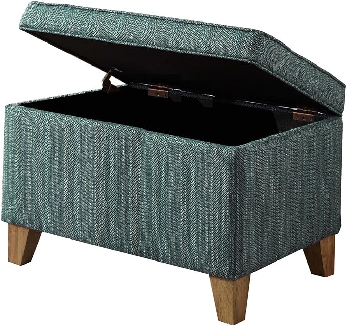 HomePop 24" Medium Square Storage Ottoman - Teal