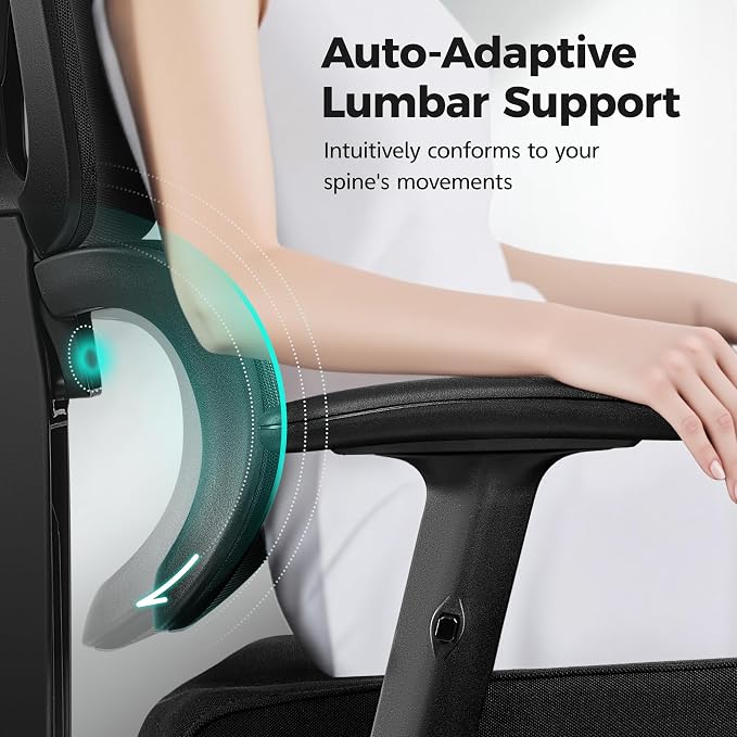 Ergonomic Office Chair High Back Desk Chair with Lumbar Support, Breathable Mesh Computer Chair with Adjustable Armrests Height, Reclining Big and Tall Gaming Chair for Home Office(Black 10Pack)