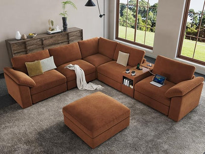 EASE MOOSE Oversized L Shape Sectional Sofa, Deep Seat Modular Couch