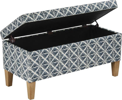 HomePop 36" Decorative Storage Bench - Blue Geometric Pattern