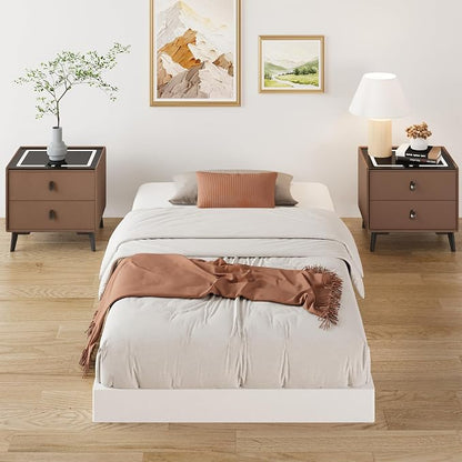 Lutown-Teen 3 Inch Twin XL Box Spring Low Profile, Heavy Duty Metal Box Spring Twin XL Bed Base with Fabric Cover, Mattress Foundation, Noise Free, Easy Assembly