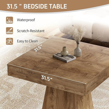 Small Dining Table, 31.5-inch Dinner Table for 2-4 People, Square Kitchen Table with Load-Bearing Trapezoidal Base, for Home, Dining Room, Small Space, Brown