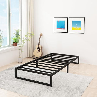 Lutown-Teen 12 Inch Twin XL Bed Frames Heavy Duty Sturdy Metal Platform Bed Frame No Box Spring Needed, Noise Free, Easy Assembly, Black