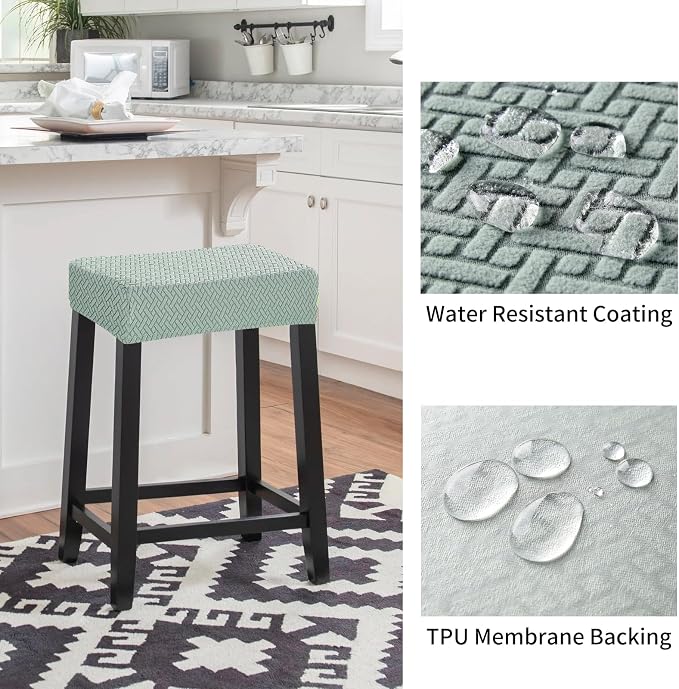 YISUN Stool Covers Rectangle - 4 Pack Stretch Waterproof Saddle Seat Cover Counter Bar Stools Bar Chairs Covers Kitchen Island Chairs Cushion Protector