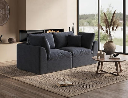 ohllob 78.9" Loveseat Sofa, Cloud Boneless Couches for Living Room, Modern Modular Sectional Sofa, Oversized, Grey