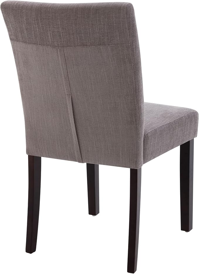 Watson & Whitely Modern Upholstered Dining Chairs, Set of 4, Dark Grey | Fabric Upholstery, Solid Wood Legs, Low Back, Modern Armless Parsons Style, for Kitchen, Dining Room, Restaurant
