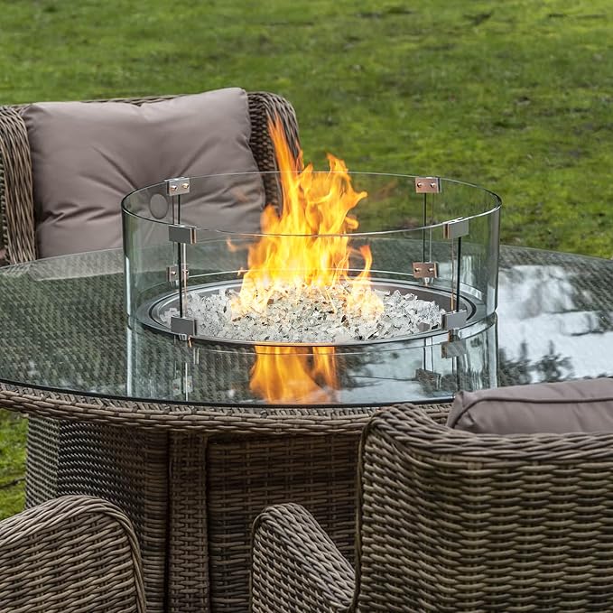 Onlyfire 10 lbs Fire Glass Rocks 1/2 Inch, Reflective Tempered Glass for Propane Fire Pit & Gas Fireplace, High Luster Firepit Glass Stones for Fire Table, Platinum (Multicolor Options Available)