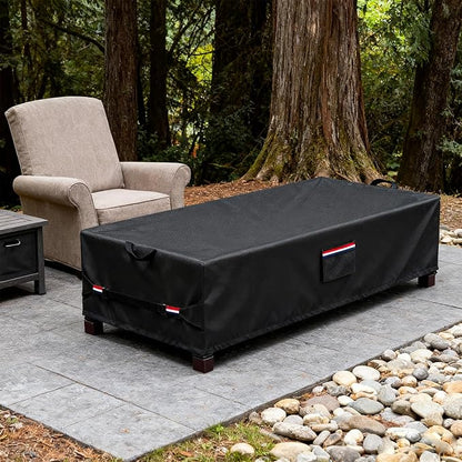 Rectangular Fire Pit Cover 60 inch,Heavy Duty 600D Waterproof Propane Gas Fire Pit Table Cover,Also Suitable for Outdoor Waterproof Firepit Table Cover 60 X 28 X 17 Inch Black