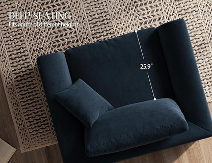 ohllob 48.6" Single Sofa, Small Boneless Couches for Living Room, Cloud Couch for Bedroom, Office, Blue