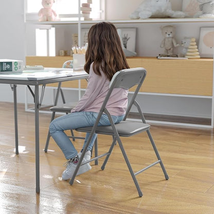 Flash Furniture Mindy Kids 5-Piece Folding Square Table and Chairs Set for Daycare and Classrooms, Children's Activity Table and Chairs Set, Printed