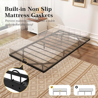 Awesofurni Floating Bed Frame Twin Size, Twin Bed Frame with Smart LED Lights, Heavy Duty Modern Metal Platform Bed No Box Spring Needed - Easy Assembly and Noise Free