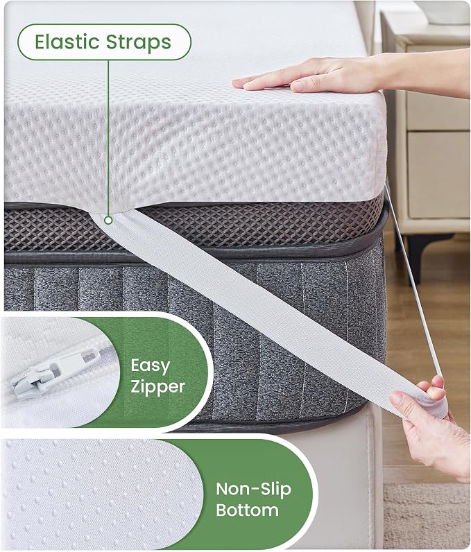 SINWEEK 2 Inch Memory Foam Mattress Topper Twin XL Size with Breathable Bamboo Cover for College Dorm, Pressure Relief Mattress Pad to Revitalize Old Beds, Non-Slip and Machine Washable for Easy Care