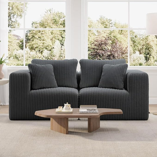 Novilla 70.8" Modular Sectional Sofa, Modern Cloud Sectional Couch with Smarts Coil® Support, Upholstered Boneless Couch for Living Room Apartments Bedroom, No Assembly Required, Dark Gray (Loveseat)