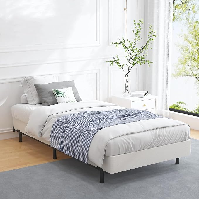 Vaciwe Box Springs Twin XL 6 Inch, 1500lbs Heavy Duty Metal Frame Mattress Foundation, Non-Slip/No Noise/Easy Assembly/Easy Clean Cover