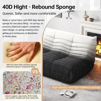 WHGBJA Bean Bag Chairs for Adults with Memory Foam Couch, Loveseat Sofa Chair for Bedroom, Living Room, Reading, Gaming Floor Sofa Couch, Boneless, Comfy