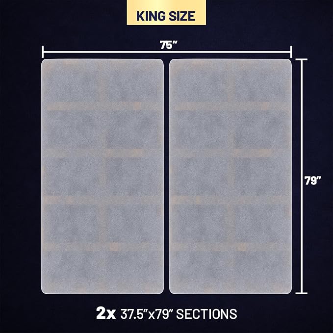 1.5" Split Wood Bunkie Board King Size Bed, Under Mattress Support, Fully Assembled, Fabric Ventilation Cover-Replaces Wooden Slats or Box Spring for Bed Frames