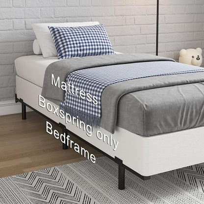 FMDMR Twin Box Spring with Fabric Cover Set,7 Inch High Profile Box Spring Twin with 2500lbs Max Weight Capacity, Durable Mattress Foundation Easy Assembly, Non-Slip, Noise Free