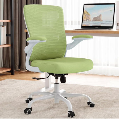 Office Chair Ergonomic Desk Chair Comfy: 330LBS Mesh Computer Chair Ergonomic Gaming Chairs with Wheels Adjustable Lumbar Support and Flip up Armrest-Swivel Executive Chairs Long Hours(Green)