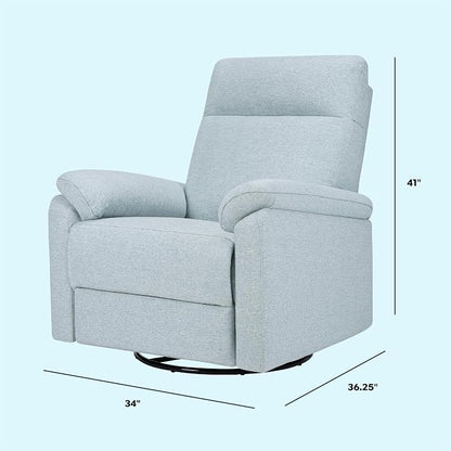 Davinci Suzy Electronic Swivel Recliner with USB Port in Heathered Blue, GREENGUARD Gold & CertiPUR-US® Certified