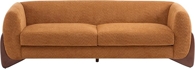 Christopher Knight Home Almad 2 Pieces Sofa Couch Set, Cozy 3-Seater Sofa and Loveseat for Living Room, Upholstered Couch Chair, Soft Seating Lounge Sofa with Wood Frame, Boucle Fabric, Caramel Brown