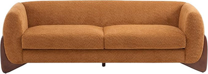 Christopher Knight Home Almad 2 Pieces Sofa Couch Set, Cozy 3-Seater Sofa and Loveseat for Living Room, Upholstered Couch Chair, Soft Seating Lounge Sofa with Wood Frame, Boucle Fabric, Caramel Brown