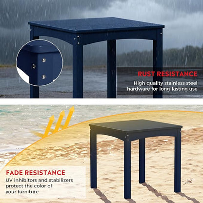 Costaelm Kids Outdoor 24" Dining Table, Navy Blue