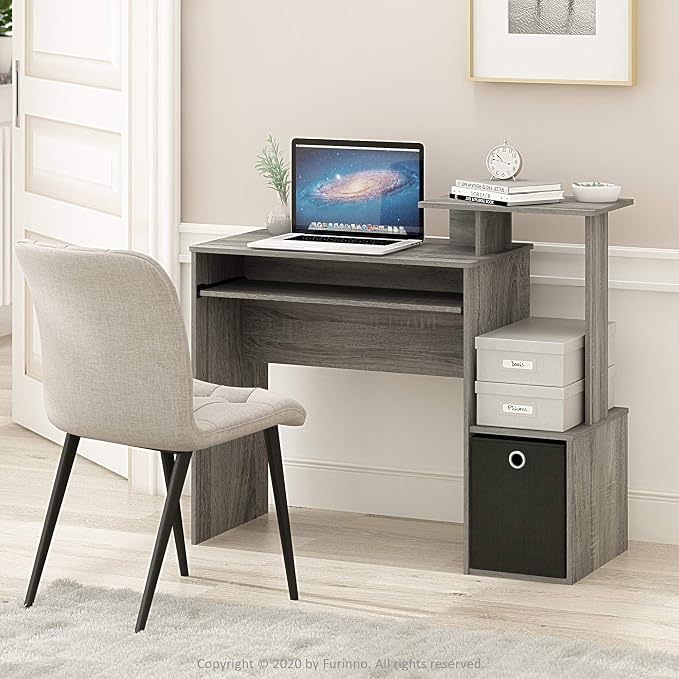 Furinno Econ Multipurpose Home Office Computer Writing Desk, French Oak Grey