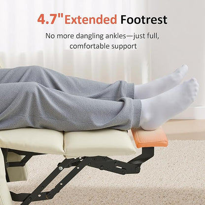 MCombo Large Power Lift Recliner Chair with Massage and Heat for Tall Elderly People, 3 Positions, Cup Holders, and USB Ports, Faux Leather 7516 (Large, Cream White)