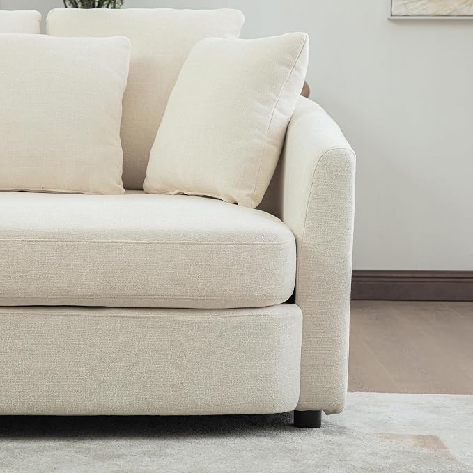 ERYE 56.3" Chenille Upholstered Accent Chair Deep Seat for Living Room Bedroom, Oversized Leisure Cushion Armchair W/ 5 Pillows and Removable Cover for Home Apartment Office