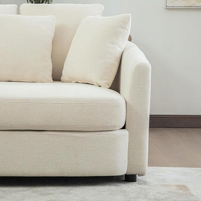 ERYE 56.3" Chenille Upholstered Accent Chair Deep Seat for Living Room Bedroom, Oversized Leisure Cushion Armchair W/ 5 Pillows and Removable Cover for Home Apartment Office