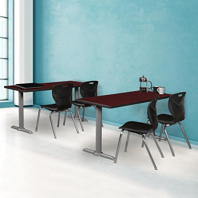 Romig Pillar 42" x 24" Training Table- Mahogany/Grey Base