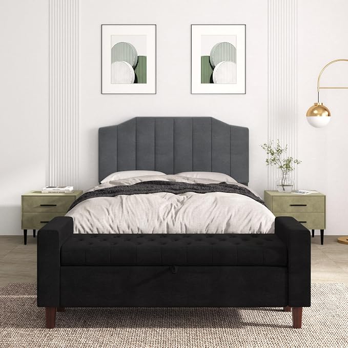 Befurtori Upholstered Accent Headboards (Dark Gray, Queen/Full)