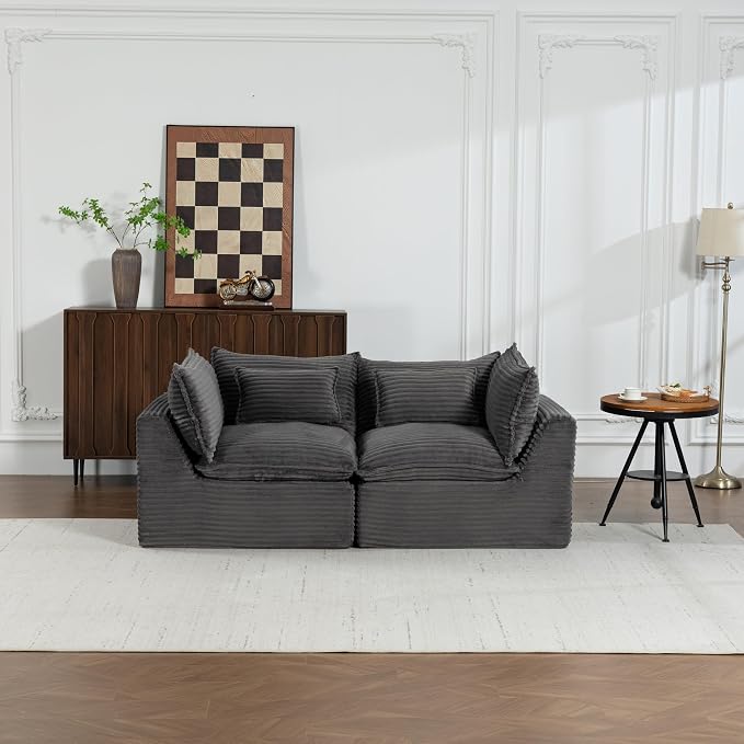 Boneless Couch Sectional Sofas Cloud Couches for Living Room | 74.8'' Modern Modular Cloud Sofa with Pillows for Bedroom