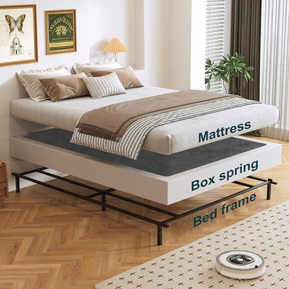 Box Spring, Metal Frame Mattress Foundation with Fabric Cover, Easy Assembly, Noise-Free (7 Inch, Full)