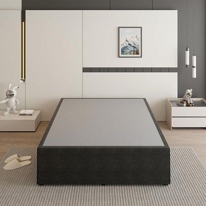 Cieemine 18 Inch King Size Bed Frame with Black Bed Cover, Metal King Size Platform Bed Frame No Box Spring Needed, Heavy Duty Mattress Foundation, Easy Assembly, Noise Free