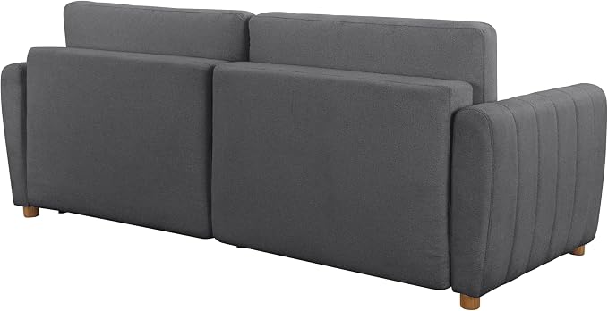 Serta Galway 91.7" Convertible Sleeper Sofa, Queen Size, Wall-Hugging Dreamglide Mechanism, Dreamcoil Comfort, Boucle Fabric, Charcoal