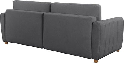 Serta Galway 91.7" Convertible Sleeper Sofa, Queen Size, Wall-Hugging Dreamglide Mechanism, Dreamcoil Comfort, Boucle Fabric, Charcoal