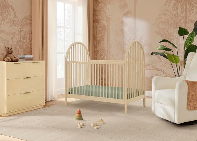 Delta Children Cannon 4-in-1 Convertible Crib - Converts from Baby Crib to Toddler Bed, Daybed and Sofa Bed, Fits Standard Full-Size Crib Mattress, Natural Sandstone