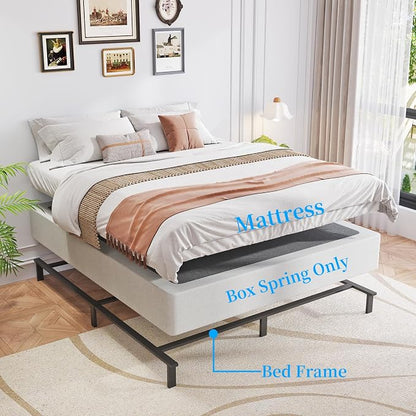 OSASET King Box Spring, 9 Inch Metal King Size Box Spring Only, Heavy Duty Metal Frame Mattress Foundation Support for 3000lbs, Easy Assembly, Noise Free, Non Slip