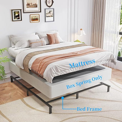 OSASET Full Box Spring, 9 Inch Metal Full Size Box Spring Only, Heavy Duty Metal Frame Mattress Foundation Support for 3000lbs, Easy Assembly, Noise Free, Non Slip