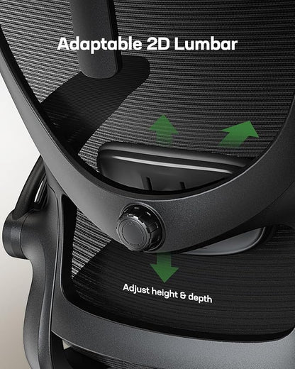 Marsail Ergonomic Office Chair with 3D Armrests, Pack of 4 | Office Desk Chair with High Back Mesh, Adjustable Lumbar Support, Rolling Work Swivel Task Chairs with Wheel, Headrest, home