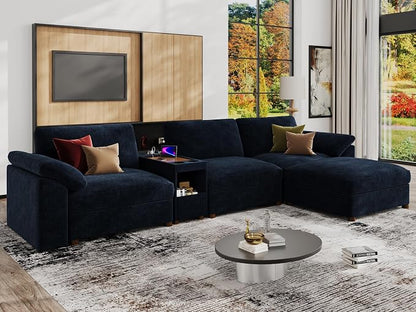 EASE MOOSE L Shape Sectional Sofa, Oversized Deep Seat Modular Sofa