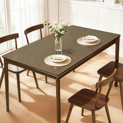 Hokway Dining Table for 4, 43 Inch Rectangular Solid Wood Kitchen Table for Small Space, Modern Dinner Table for Dining Room, Living Room, Office, Oak