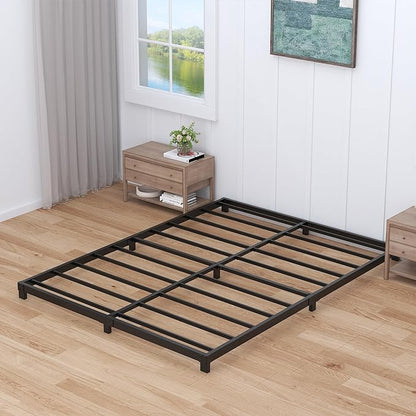 Nailsong 3 inch Cal King Bed Frame Low Profile, California King Bed Frames No Box Spring Needed, Heavy Duty Metal, Easy Assembly, Black
