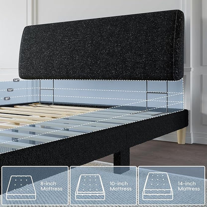 4.7" Upholstered Headboard for King Size Bed, Height Adjustable and Ergonomic Headboard, Easy Assemble, Sturdy and Durable, Starry Night Black