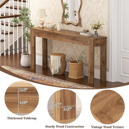 Armocity Console Table, 47" Farmhouse Wood Entryway Table, Sofa Tables Narrow Long Behind Couch, Entry Table for Entrance, Hallway, Living Room, Brown Oak