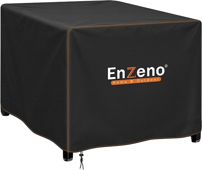 Enzeno Fire Pit Cover Square,Outdoor Firepit Cover Waterproof,Oxford Cloth Patio Fire Table Cover for Outdoor Fire Pit,Fits 35-37 inch Gas Firepit covers(37"L x 37"W x 24"H)