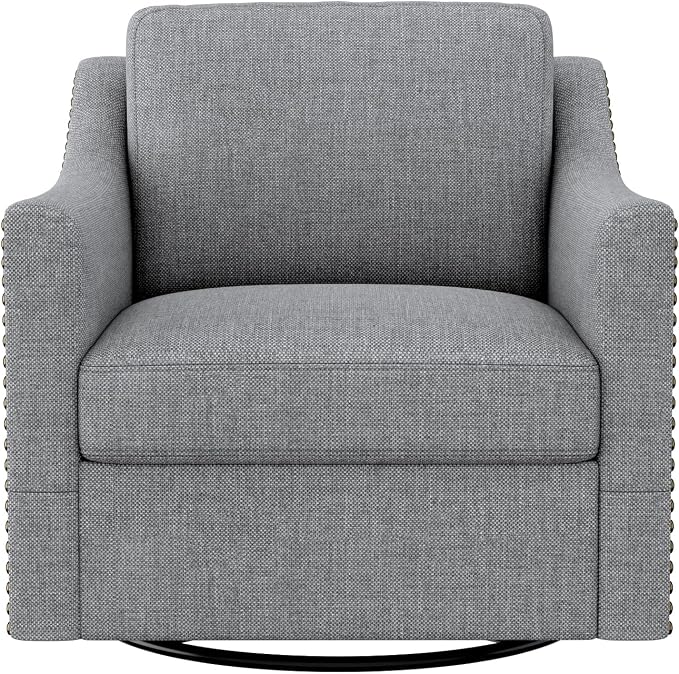 Swivel Accent Chair Set of 2，Armchair，Bronze Nail Decoration Comfy Living Room Chair,Single Sofa Chair，Reading Chairs,for Living Room Bedroom Reading Apartment (Gray, 2 Gray)